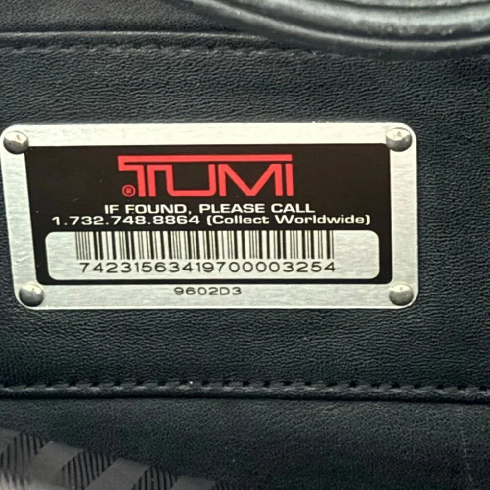 Vintage Tumi Black Leather Expandable Computer Bag/Briefcase *Missing Strap*